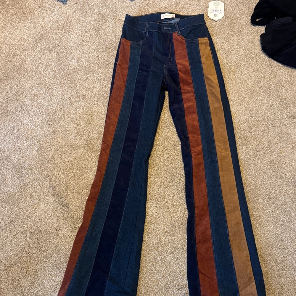 Altar'd State Multicolor Striped Boot Cut Jeans